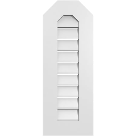 Ekena Millwork Octagonal Top Surface Mount PVC Gable Vent: Functional, w/ 3-1/2"W x 1"P Standard Frame, 12"W x 32"H GVPOT12X3201SF